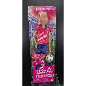 Barbie Soccer Player Doll Blonde Hair Uniform Soccer Ball Career You Can Be Anyt